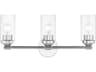 Whittier 3-Light Polished Chrome Glass Vanity Light