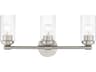Whittier 3-Light Brushed Nickel Glass Vanity Light