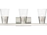 Bennington 3-Light Brushed Nickel Glass Vanity Light