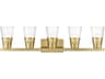 Bennington 5-Light Natural Brass Glass Vanity Light