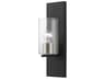 Zurich 1-Light Black Brushed Nickel Glass Wall Sconce