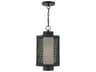 Nottingham 1-Light Textured Black Glass Lantern Mini Pendant