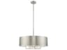 Madison 6-Light Nickel Crystal Drum Pendant