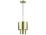 Zolana 1-Light Antique Brass Drum Mini Pendant