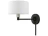 1 - Light Swing Arm with Off-White Shade
