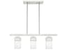Harding 3-Light Brushed Nickel Glass Island Pendant