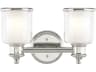 Middlebush 2-Light Polished Nickel Glass Vanity Light