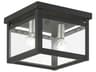 Milford 2-Light Black Brushed Nickel Glass Flush Mount