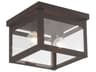 Milford 2-Light Bronze Glass Flush Mount