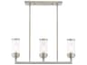 Hillcrest 3-Light Brushed Nickel Glass Cylinder Island Pendant