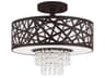 Allendale 2-Light Bronze Crystal Drum Semi Flush Mount
