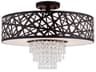Allendale 4-Light Bronze Crystal Drum Semi Flush Mount