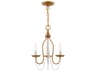 Alessia 3-Light Antique Gold Leaf Crystal Candelabra Chandelier