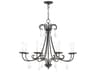 Daphne 8-Light English Bronze Crystal Candelabra Chandelier