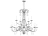 Daphne 15-Light Polished Chrome Crystal Candelabra Tiered Chandelier