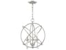 Aria 3-Light Brushed Nickel Crystal Candelabra Geometric Chandelier