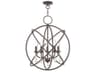 Aria 5-Light English Bronze Crystal Candelabra Geometric Chandelier