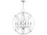Aria 6-Light Brushed Nickel Crystal Candelabra Chandelier