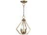 Prism 2-Light Antique Brass Mini Pendant