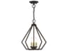 Prism 3-Light English Bronze Antique Brass Geometric Pendant