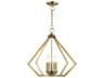 Prism 5-Light Antique Brass Pendant