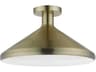 Geneva 1-Light Antique Brass Semi Flush Mount