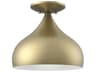 Amador 1-Light Antique Brass Bell Semi Flush Mount
