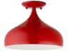 Amador 1-Light Shiny Red Polished Chrome Bell Semi Flush Mount