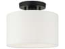 Meridian 1-Light Black Drum Semi Flush Mount