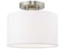 Meridian 1-Light Brushed Nickel Drum Semi Flush Mount