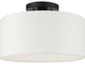 Meridian 1-Light Black Drum Semi Flush Mount