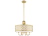 Arabesque 5-Light Soft Gold White Drum Chandelier
