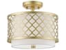 Arabesque 2-Light Soft Gold Drum Semi Flush Mount