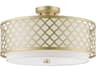 Arabesque 3-Light Soft Gold Drum Semi Flush Mount