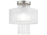 Alexis 1-Light Brushed Nickel Crystal Round Flush Mount