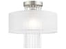 Alexis 1-Light Brushed Nickel Crystal Round Flush Mount