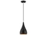 1-Light Shiny Black Gold Mini Pendant