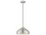 1-Light Brushed Aluminum Silver Round Mini Pendant