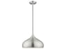 1-Light Brushed Aluminum Silver Pendant