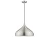 1-Light Brushed Aluminum Silver Pendant