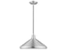 1-Light Brushed Aluminum Silver Empire Pendant
