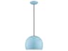 1-Light Shiny Baby Blue White Dome Mini Pendant