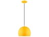 1-Light Shiny Orange White Dome Mini Pendant