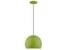 1-Light Shiny Apple Green Dome Mini Pendant