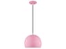 1-Light Shiny Pink White Dome Mini Pendant