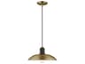 1-Light Antique Brass White Dome Pendant