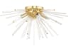 Utopia 4-Light Satin Brass Clear Crystal Flush Mount