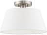 Belclaire 1-Light Brushed Nickel White Empire Semi Flush Mount