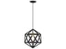 Geometric 1-Light Textured Black Pendant