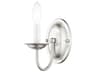 Home Basics 1-Light Brushed Nickel Wall Sconce